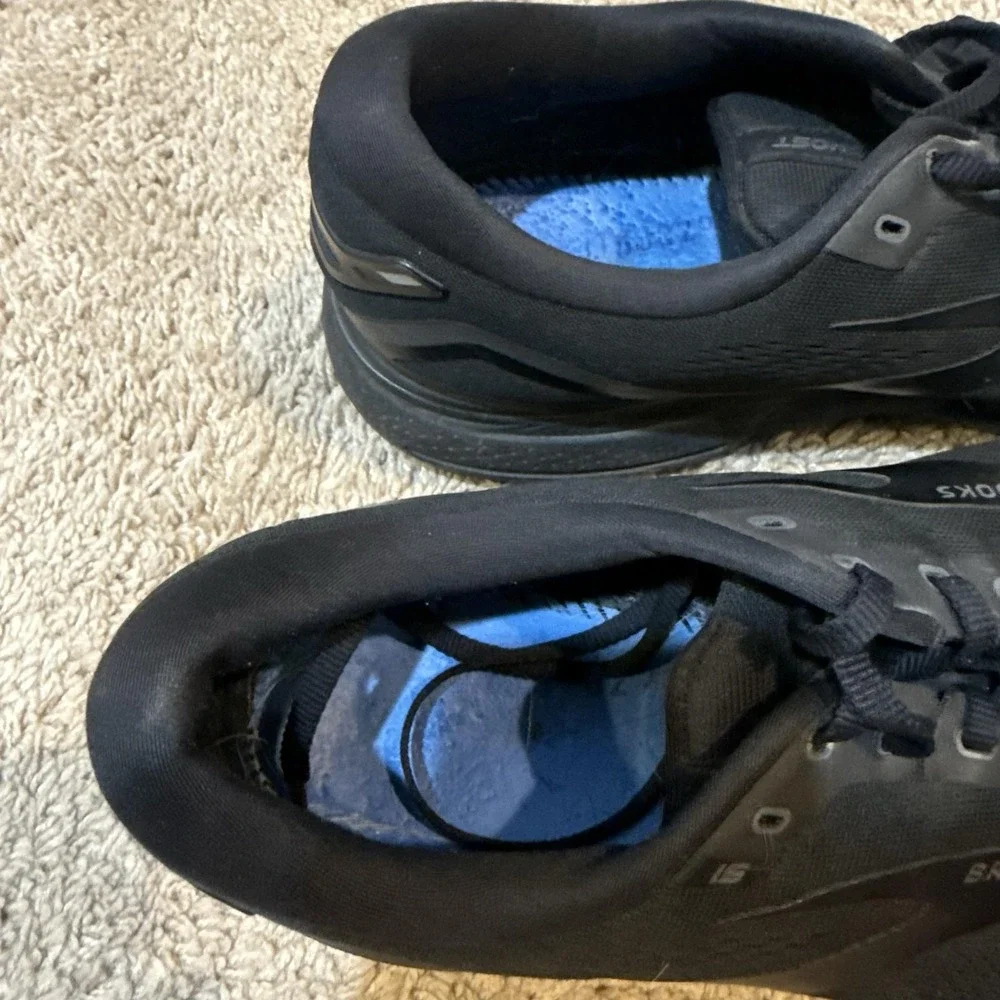 Brooks Ghost 15 Shoes Mens Size 13 Black Wide 2E Road Running Sneakers Athletic